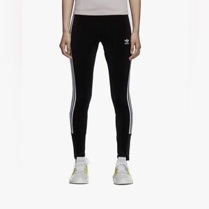 Adidas Originals Velvet Vibes Velour Leggings Black Superstar Firebird Luxe